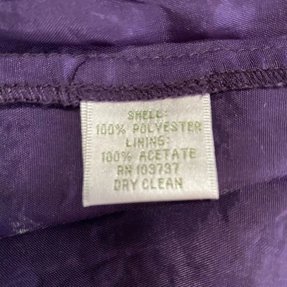 Donna Morgan  one shoulder purple pleated Flowey skirt kneelength formal dress